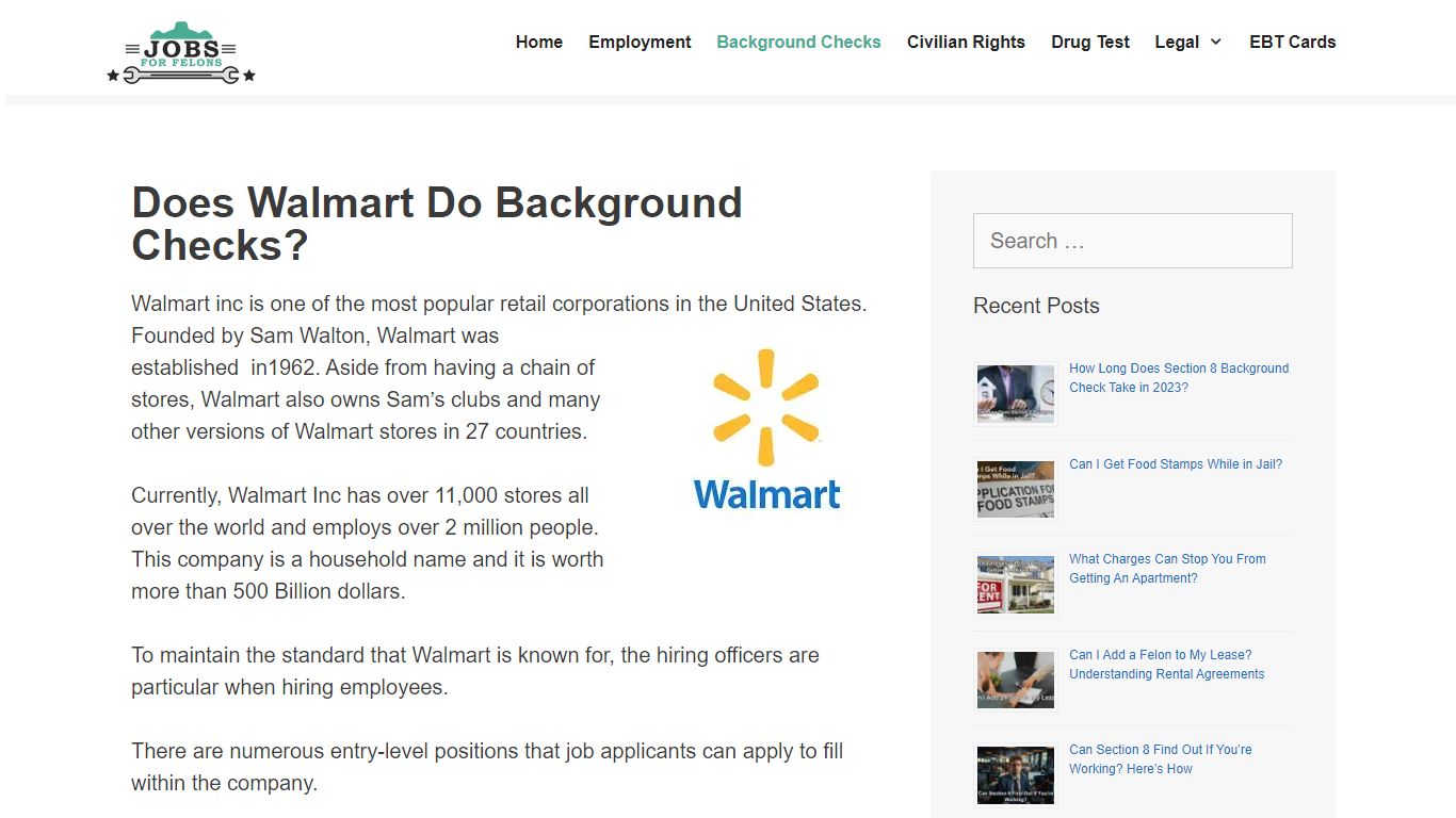 Does Walmart Do Background Checks in 2023? - Jobs For Felons: Jobs for ...